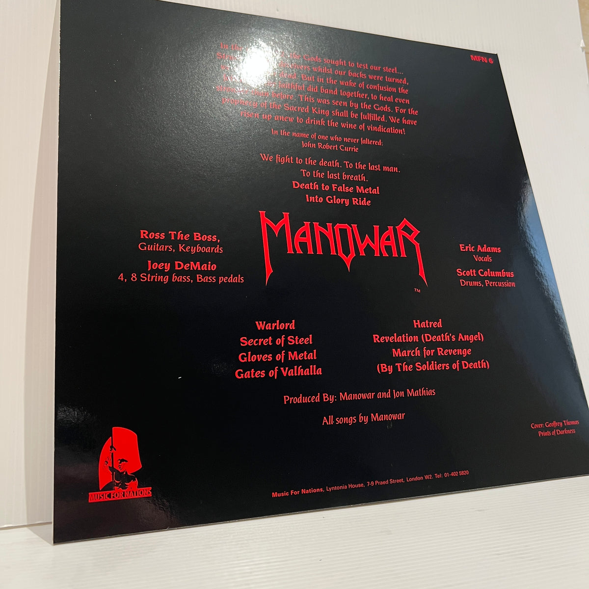 Manowar - Into the Glory Ride - limited RED vinyl Edition