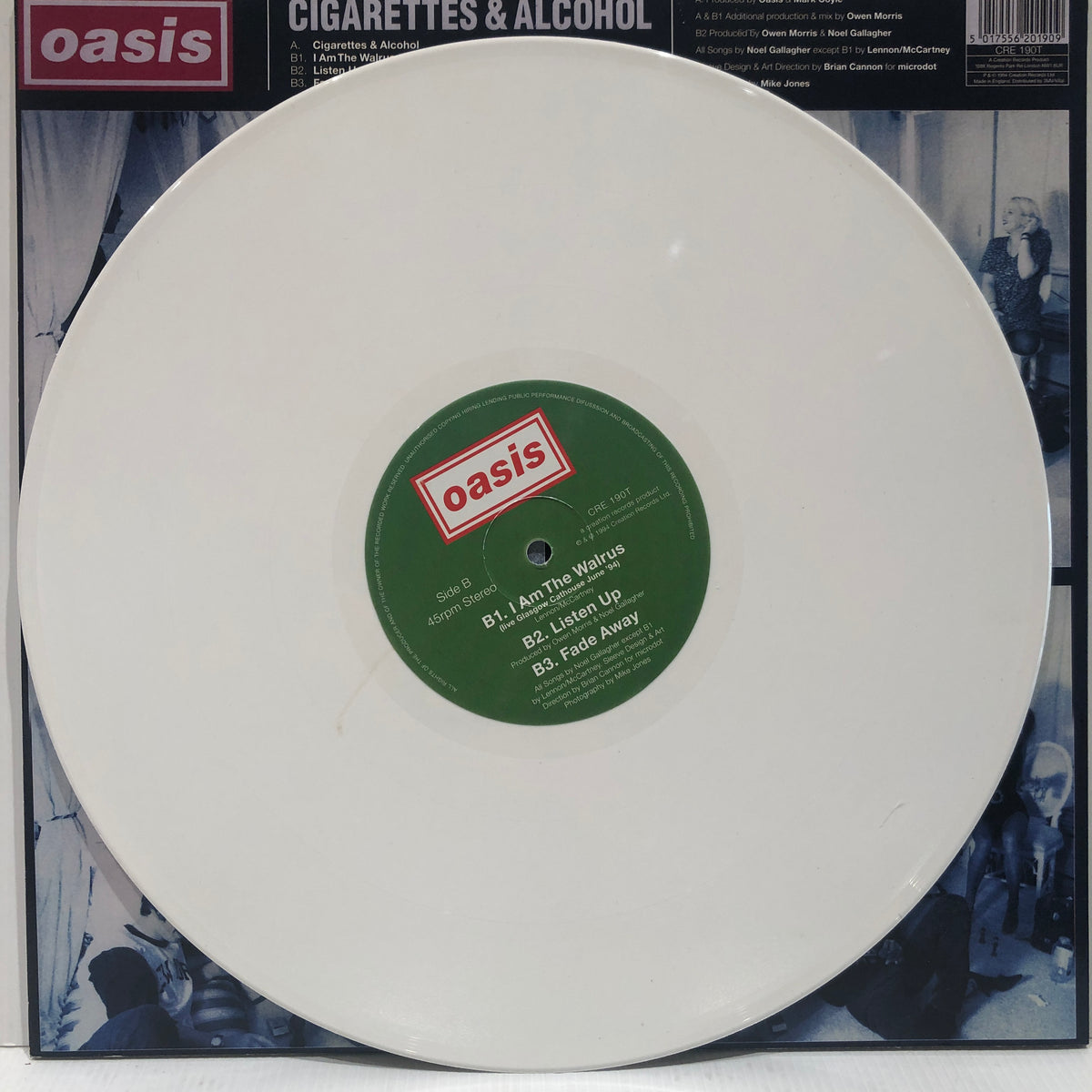 OASIS - Cigarettes & Alcohol - rare WHITE vinyl Maxi LP