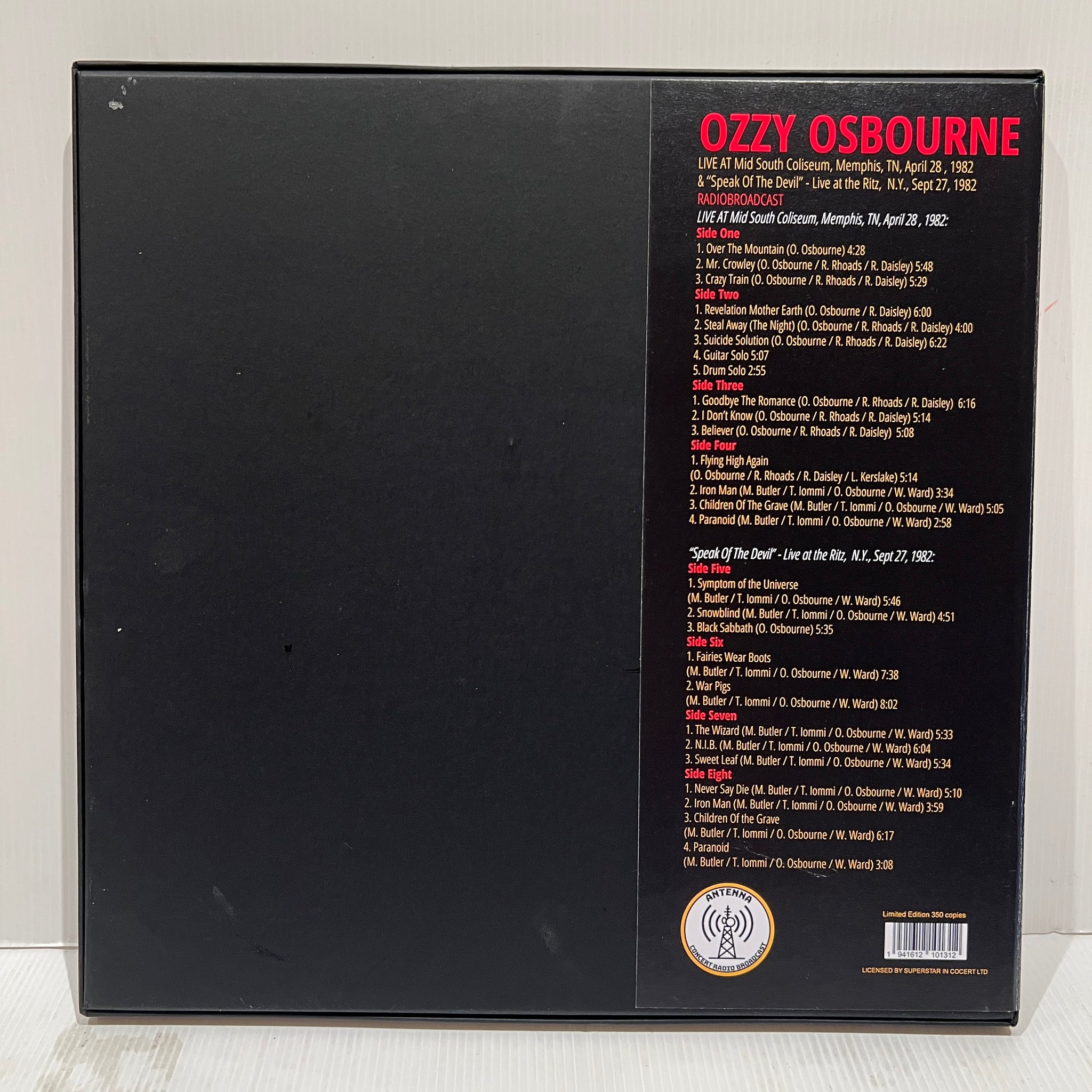 Ozzy Osbourne - Mid South Coliseum & Ritz 1982 - Color Vinyl