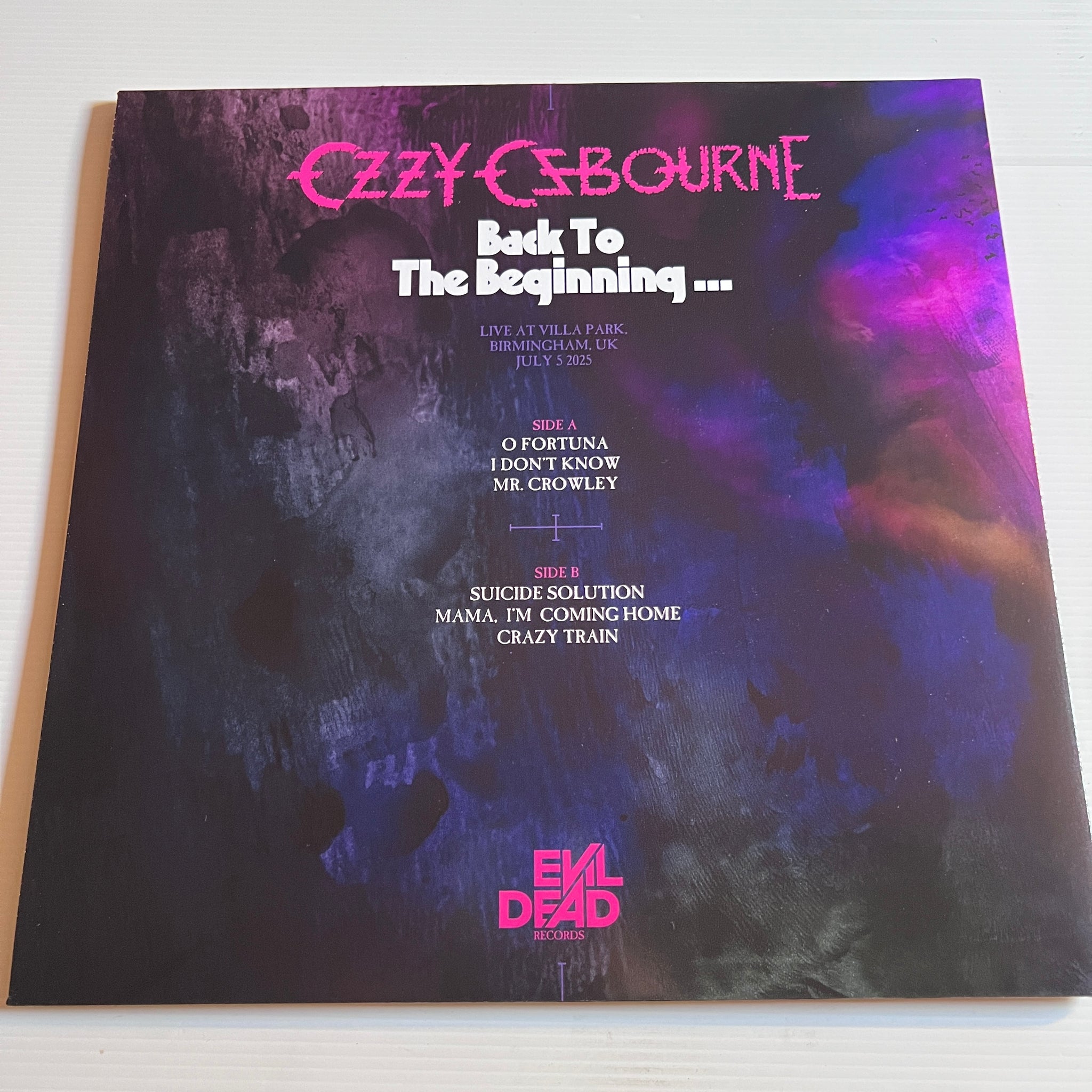 Ozzy Osbourne - Back to the beginning - Limited PURPLE vinyl LP
