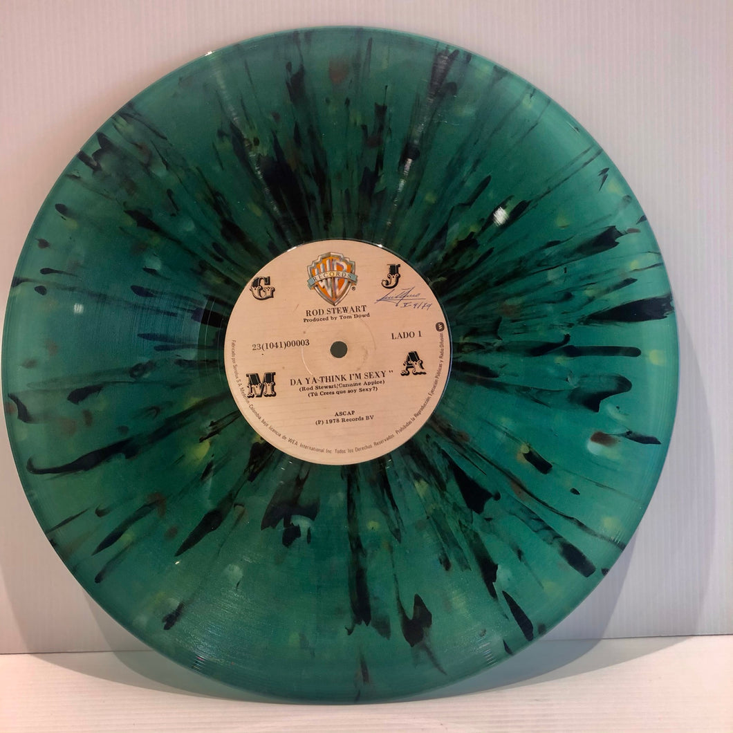 Rod Stewart - Da ya think I'm sexy - rare green splattered vinyl LP Colombia